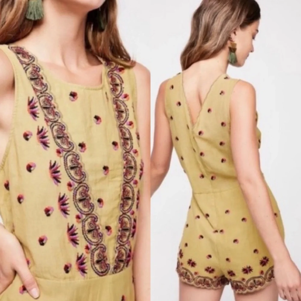 FREE PEOPLE NEW WITH TAGS LILA EMBROIDERED ROMPER